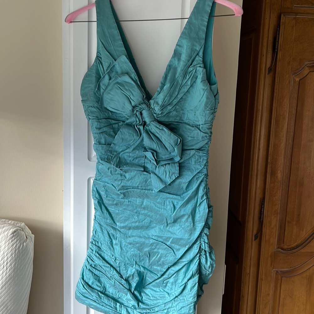 Teal mini dress